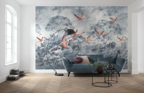 Komar Vlies Fototapete Inx8 053 Flamingos In The Sky Interieur | Yourdecoration.de
