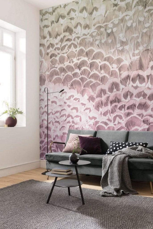 Komar Pale Feathers Vlies Fototapete 200x250cm 2-bahnen Sfeer | Yourdecoration.de
