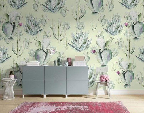 Komar Cactus Green Vlies Fototapete 400x250cm 4-bahnen Sfeer | Yourdecoration.de
