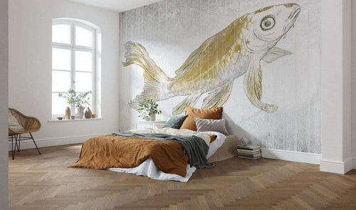 Komar Golden Koi Vlies Fototapete 400x280cm 8-bahnen Sfeer | Yourdecoration.de