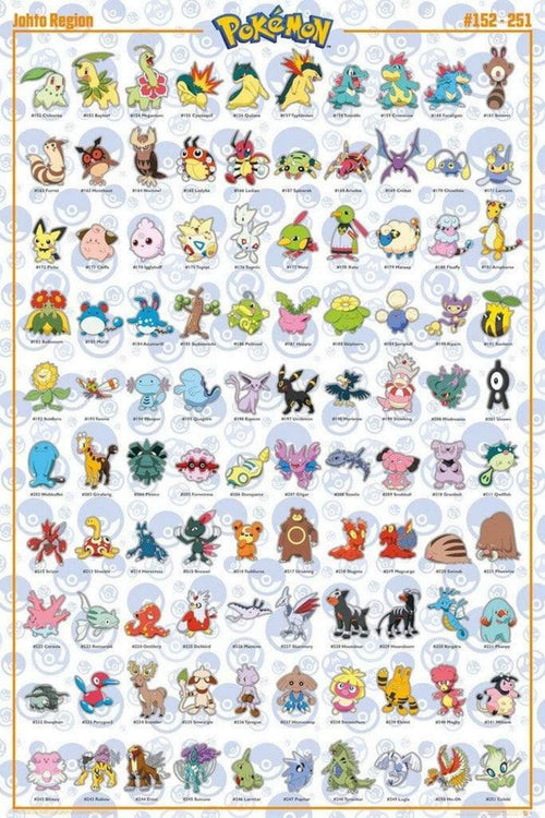 Poster Pokemon Johto Pokemon 61x91,5cm