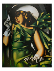 Kunstdruck Tamara De Lempicka Donna Vestita In Verde 60x80cm TDL 17 | Yourdecoration.de