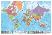 Grupo Erik GPE5044 Map World Es Physical Politic Poster 91,5X61cm | Yourdecoration.de