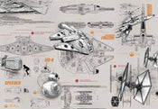 Komar Star Wars Blueprints Fototapete 368x254cm | Yourdecoration.de