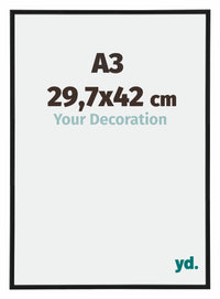 Annecy Kunststoff Bilderrahmen 29 7x42cm A3 Schwarz Matt Vorne Messe | Yourdecoration.de