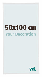 Annecy Kunststoff Bilderrahmen 50x100cm Weiß Hochglanz Vorne Messe | Yourdecoration.de