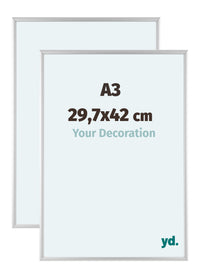Aurora Aluminium Bilderrahmen 29-7x42cm A3 2 Stuck Silber Matt Vorne Messe | Yourdecoration.de