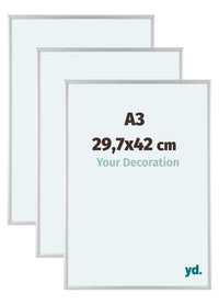 Aurora Aluminium Bilderrahmen 29-7x42cm A3 3 Stuck Silber Matt Vorne Messe | Yourdecoration.de