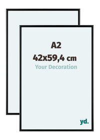 Aurora Aluminium Bilderrahmen 42x59-4cm A2 2 Stuck Schwarz Matt Vorne Messe | Yourdecoration.de