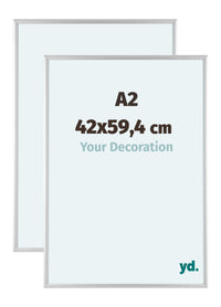 Aurora Aluminium Bilderrahmen 42x59-4cm A2 2 Stuck Silber Matt Vorne Messe | Yourdecoration.de
