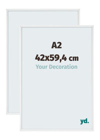 Aurora Aluminium Bilderrahmen 42x59-4cm A2 2 Stuck Weiss Hochglanz Vorne Messe | Yourdecoration.de