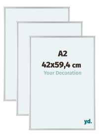 Aurora Aluminium Bilderrahmen 42x59-4cm A2 3 Stuck Silber Matt Vorne Messe | Yourdecoration.de