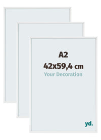 Aurora Aluminium Bilderrahmen 42x59-4cm A2 3 Stuck Weiss Hochglanz Vorne Messe | Yourdecoration.de