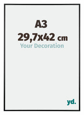 Austin Aluminium Bilderrahmen 29 7x42cm A3 Schwarz Hochglanz Vorne Messe | Yourdecoration.de