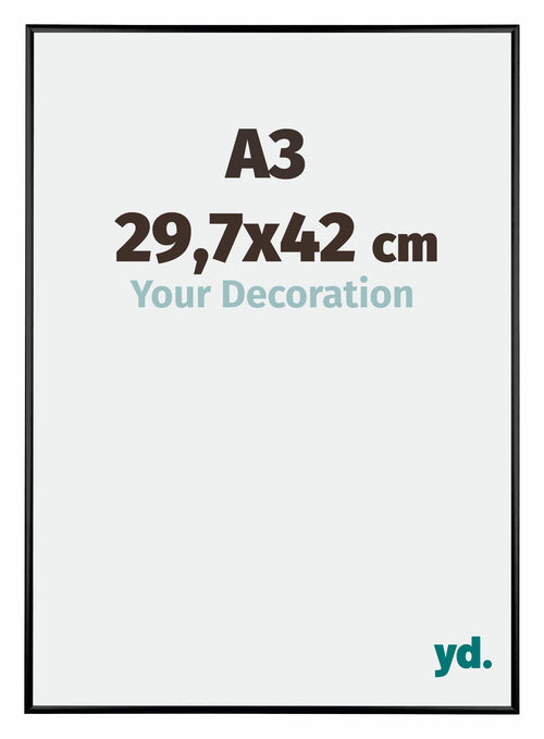Austin Aluminium Bilderrahmen 29 7x42cm A3 Schwarz Hochglanz Vorne Messe | Yourdecoration.de