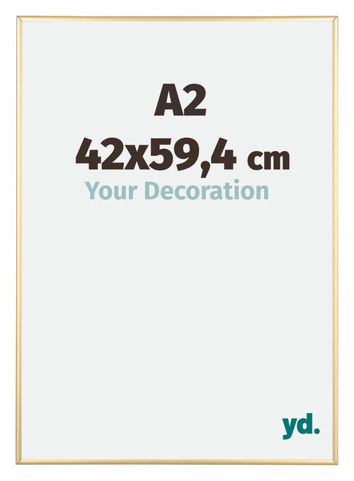Austin Aluminium Bilderrahmen 42x59 4cm A2 Gold Glanz Vorne Messe | Yourdecoration.de