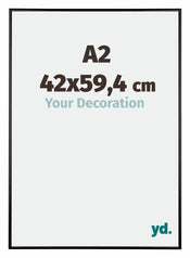 Austin Aluminium Bilderrahmen 42x59 4cm A2 Schwarz Hochglanz Vorne Messe | Yourdecoration.de