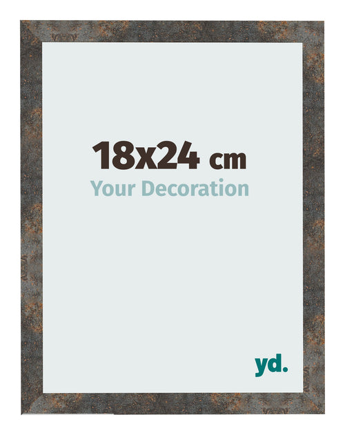Bilderrahmen 18x24 cm Oxidiertes Metall MDF Bologna Vorne Messe | Yourdecoration.de