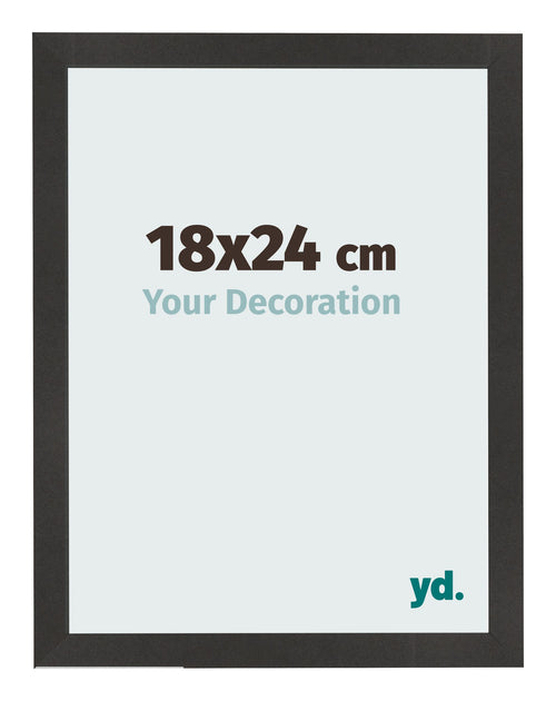 Bilderrahmen 18x24 cm Schwarz Matt MDF Bologna Vorne Messe | Yourdecoration.de