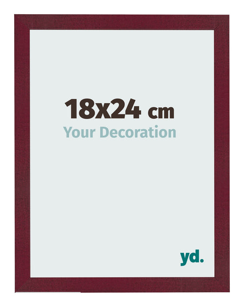 Bilderrahmen 18x24 cm Weinrot Gewischt MDF Bologna Vorne Messe | Yourdecoration.de