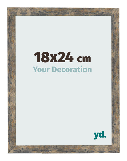 Bilderrahmen 18x24cm Blau Gold Meliert MDF Bologna Vorne Messe | Yourdecoration.de