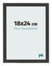 Bilderrahmen 18x24cm Schwarz Gemasert MDF Bologna Vorne Messe | Yourdecoration.de