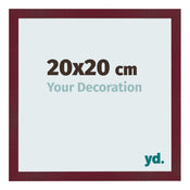 Bilderrahmen 20x20 cm Weinrot Gewischt MDF Bologna Vorne Messe | Yourdecoration.de