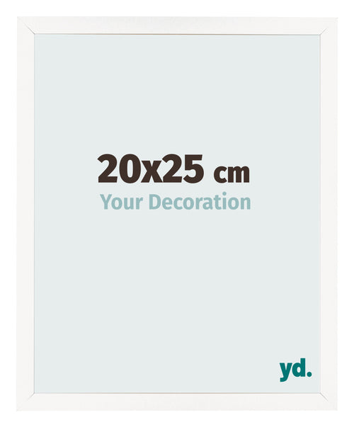 Bilderrahmen 20x25 cm Weiss Hochglanz MDF Bologna Vorne Messe | Yourdecoration.de