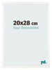 Bilderrahmen 20x28 cm Weiss Hochglanz MDF Bologna Vorne Messe | Yourdecoration.de