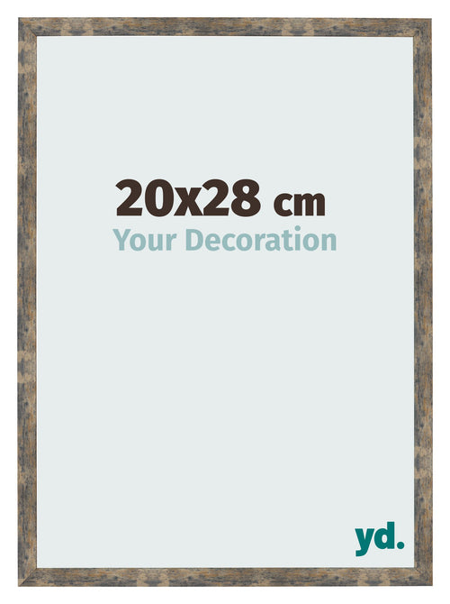Bilderrahmen 20x28cm Blau Gold Meliert MDF Bologna Vorne Messe | Yourdecoration.de