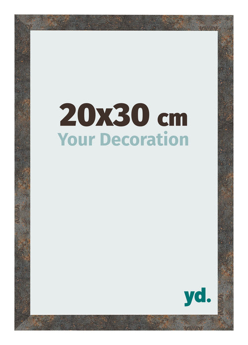 Bilderrahmen 20x30 cm Oxidiertes Metall MDF Bologna Vorne Messe | Yourdecoration.de