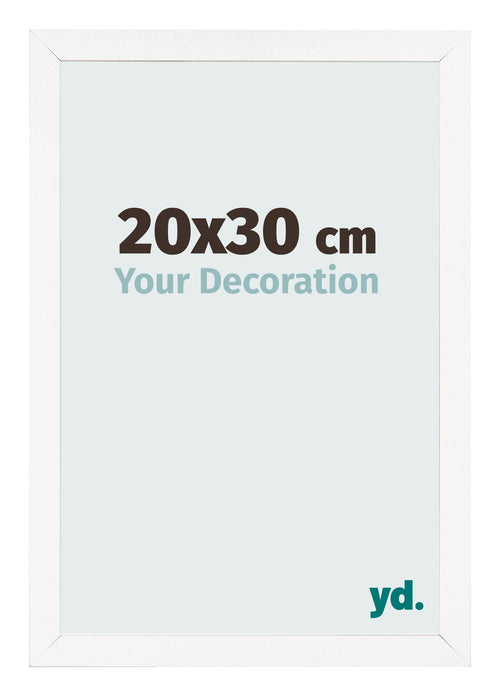 Bilderrahmen 20x30 cm Weiss Hochglanz MDF Bologna Vorne Messe | Yourdecoration.de