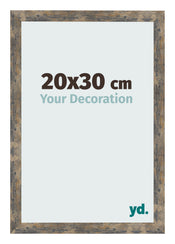 Bilderrahmen 20x30cm Blau Gold Meliert MDF Bologna Vorne Messe | Yourdecoration.de