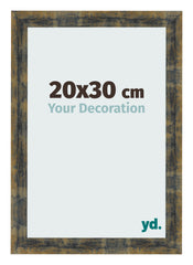 Bilderrahmen 20x30cm Blau Gold Meliert MDF Pisa Vorne Messe | Yourdecoration.de