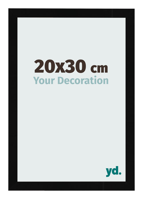 Bilderrahmen 20x30cm Schwarz Hochglanz MDF Bologna Vorne Messe | Yourdecoration.de