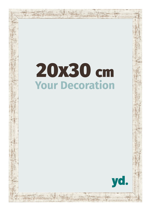 Bilderrahmen 20x30cm Weiß Vintage MDF Bologna Vorne Messe | Yourdecoration.de