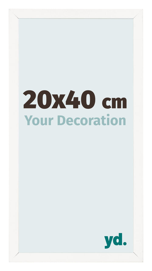 Bilderrahmen 20x40 cm Weiss Hochglanz MDF Bologna Vorne Messe | Yourdecoration.de