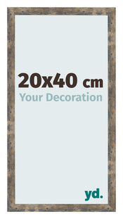 Bilderrahmen 20x40cm Blau Gold Meliert MDF Bologna Vorne Messe | Yourdecoration.de