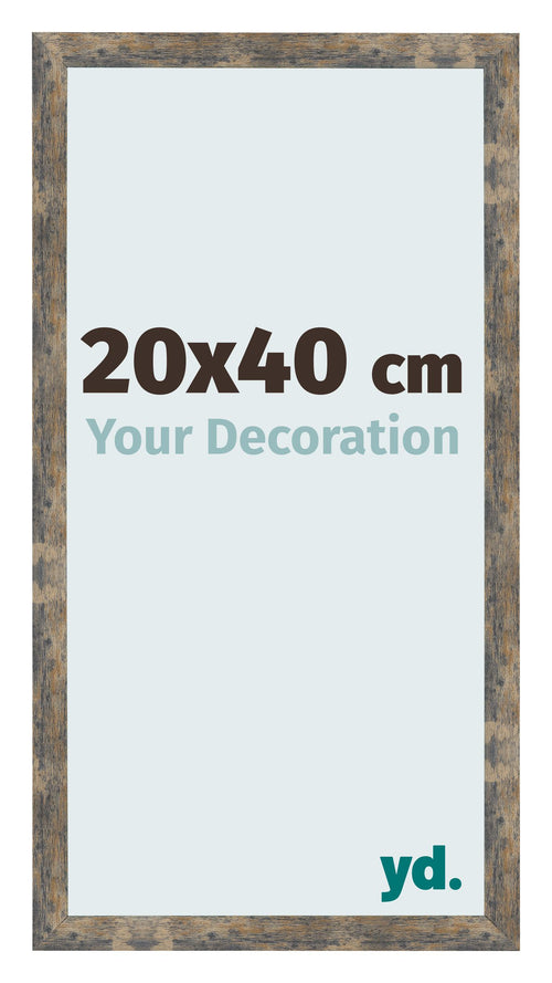 Bilderrahmen 20x40cm Blau Gold Meliert MDF Bologna Vorne Messe | Yourdecoration.de
