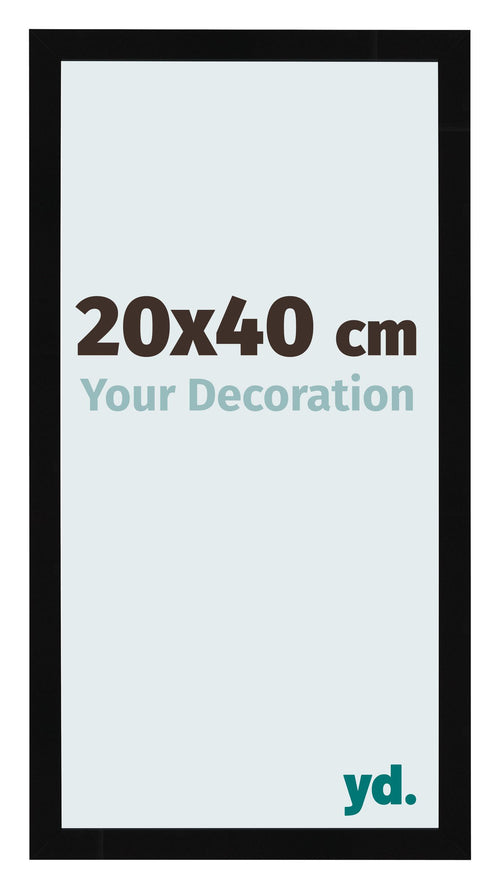 Bilderrahmen 20x40cm Schwarz Hochglanz MDF Bologna Vorne Messe | Yourdecoration.de