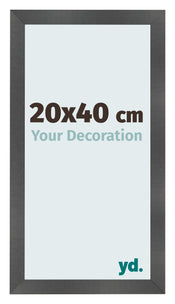 Bilderrahmen 20x40cm Schwarz Silber Poliert MDF Pisa Vorne Messe | Yourdecoration.de