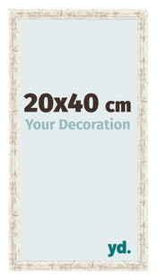 Bilderrahmen 20x40cm Weiß Vintage MDF Bologna Vorne Messe | Yourdecoration.de
