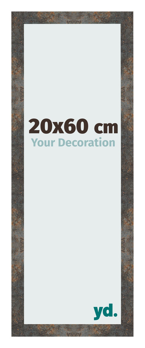 Bilderrahmen 20x60 cm Oxidiertes Metall MDF Bologna Vorne Messe | Yourdecoration.de