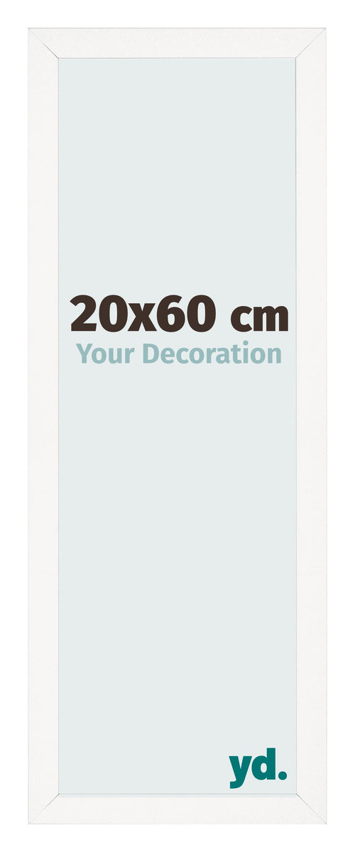 Bilderrahmen 20x60 cm Weiss Hochglanz MDF Bologna Vorne Messe | Yourdecoration.de