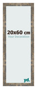 Bilderrahmen 20x60cm Blau Gold Meliert MDF Bologna Vorne Messe | Yourdecoration.de