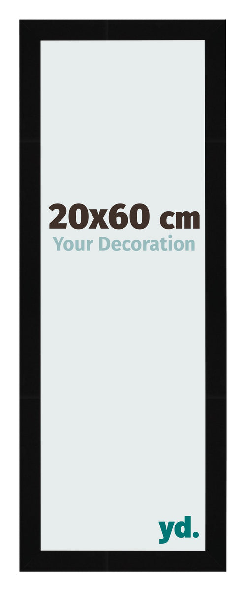 Bilderrahmen 20x60cm Schwarz Hochglanz MDF Bologna Vorne Messe | Yourdecoration.de