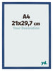 Bilderrahmen 21x29 7 cm A4 Dunkelblau MDF Bologna Vorne Messe | Yourdecoration.de