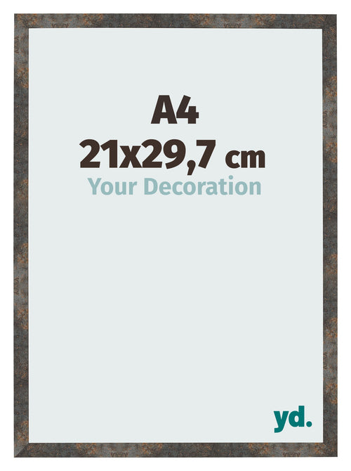 Bilderrahmen 21x29 7 cm A4 Oxidiertes Metall MDF Bologna Vorne Messe | Yourdecoration.de