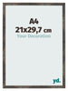 Bilderrahmen 21x29 7 cm A4 Oxidiertes Metall MDF Bologna Vorne Messe | Yourdecoration.de