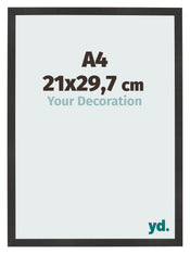 Bilderrahmen 21x29 7 cm A4 Schwarz Matt MDF Bologna Vorne Messe | Yourdecoration.de